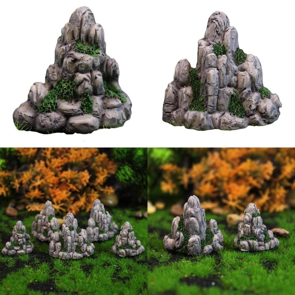 Rustic Resin Style Miniature Fake Mountain Scene Micro Handicraft Landscape