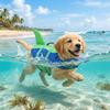 Superior Buoyancy Pet Life Jacket Shark Shape Dog Swimming Suit Dog Life Vest  Water Safety