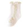 Floral Print Baby Mesh Socks Summer Thin Breathable Princess Girl Middle Tube Socks Rolled Edge Kids Cotton Socks