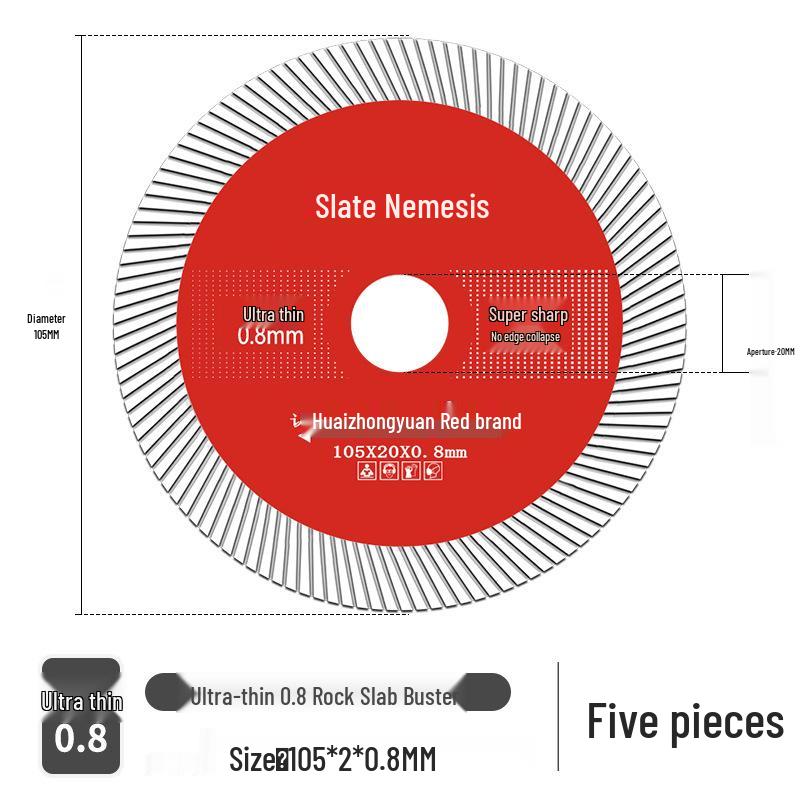 Алмазный диск Zhongyuan Red Diamond для резки керамогранита и фарфора без сколов, для сухой резки