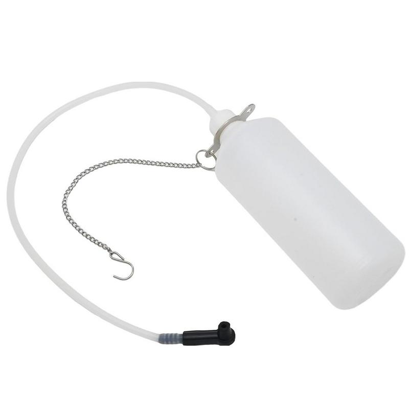 Transparent Brake Fluid Reservoir 1L Brake Bleeder Bottle with 60cm Hose & Universal Rubber Adapter Manual Brake Bleeder Device