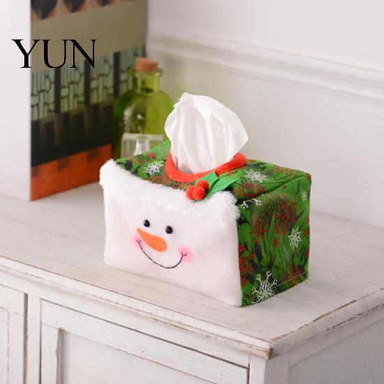 Cute Santa Face Cover Christmas Tissue Box Cover, Holiday Napkin Dispenser Sleeve, Non-Woven Fabric Washable Paper Sleeve Holder for Home Office