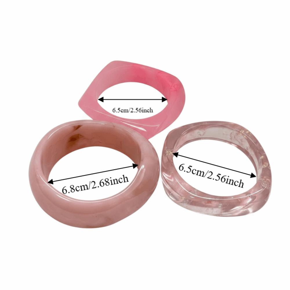 Gradient Acrylic Bracelets Marbled Chunky Cuffs Wrist Jewelry Resin Bangles Daily Outfit