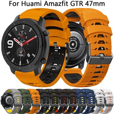 Силиконовый ремешок для часов Xiaomi Huami Amazfit GTR 47mm 2 2e Stratos 3, браслет для часов Amazfit GTR 4 3pro Correa
