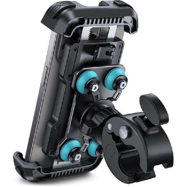 Lamicall Motorcycle Phone Mount Holder - [Dual Vibration Dampener] [Upgrade Handlebar Clip] Motorcycle Cell Phone Holder, Bike Phone Mount, Fit