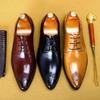 British Style First Layer Cowhide Leather Business Dress Shoes for Men Breathable Casual Work Formal Leather Footwear