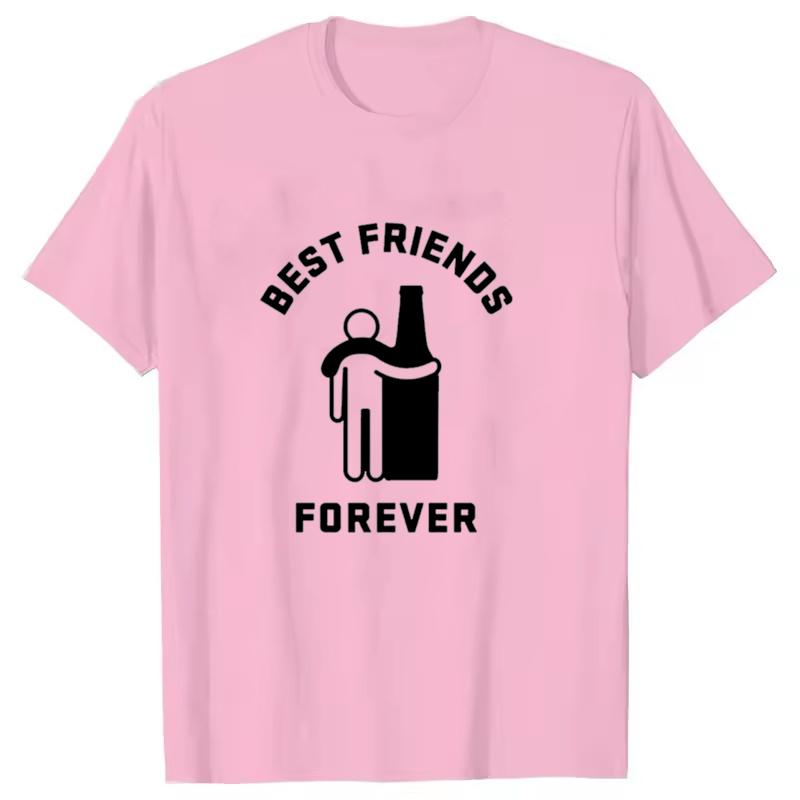New Funny BEST FRISNDS FOREVER Print T Shirt Short Sleeve O Neck Loose Unisex Women Summer Cool Tshirt Unisex Tee Shirt Top Shirts