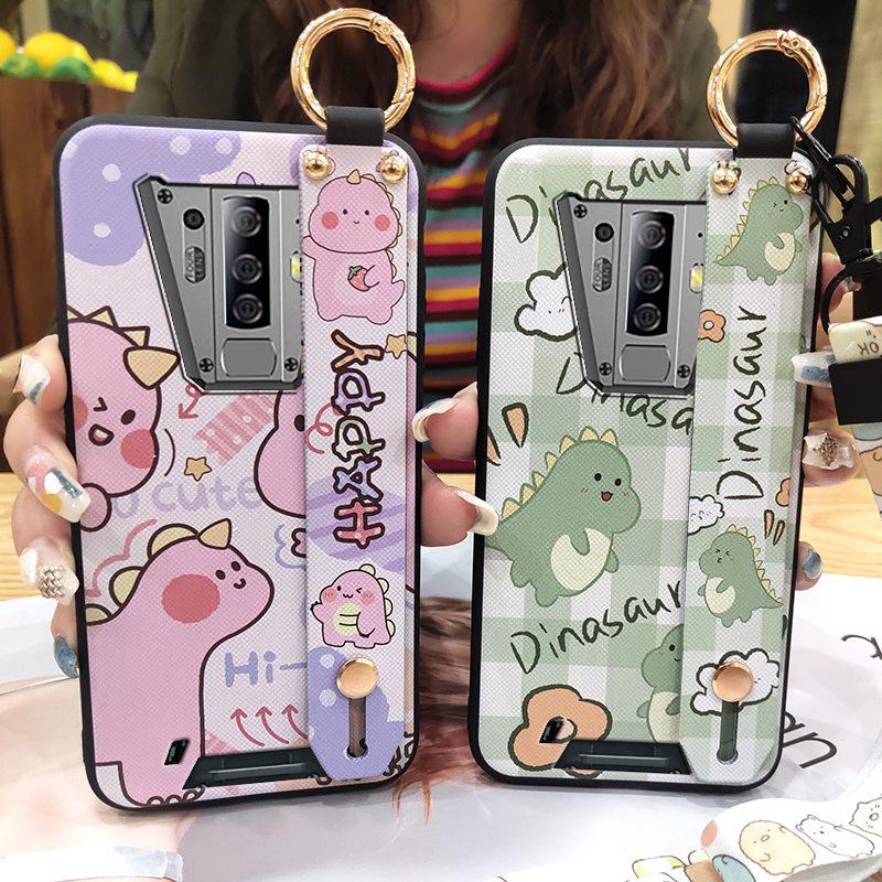 Kickstand Anti-dust Phone Case For Blackview BV6900 Wrist Strap Ring Cartoon Anti-knock Waterproof Cute Dirt-resistant
