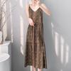 New women's cotton and silk nightgown summer thin large size printing sweet floral pajamas sleeveless outer loungewear