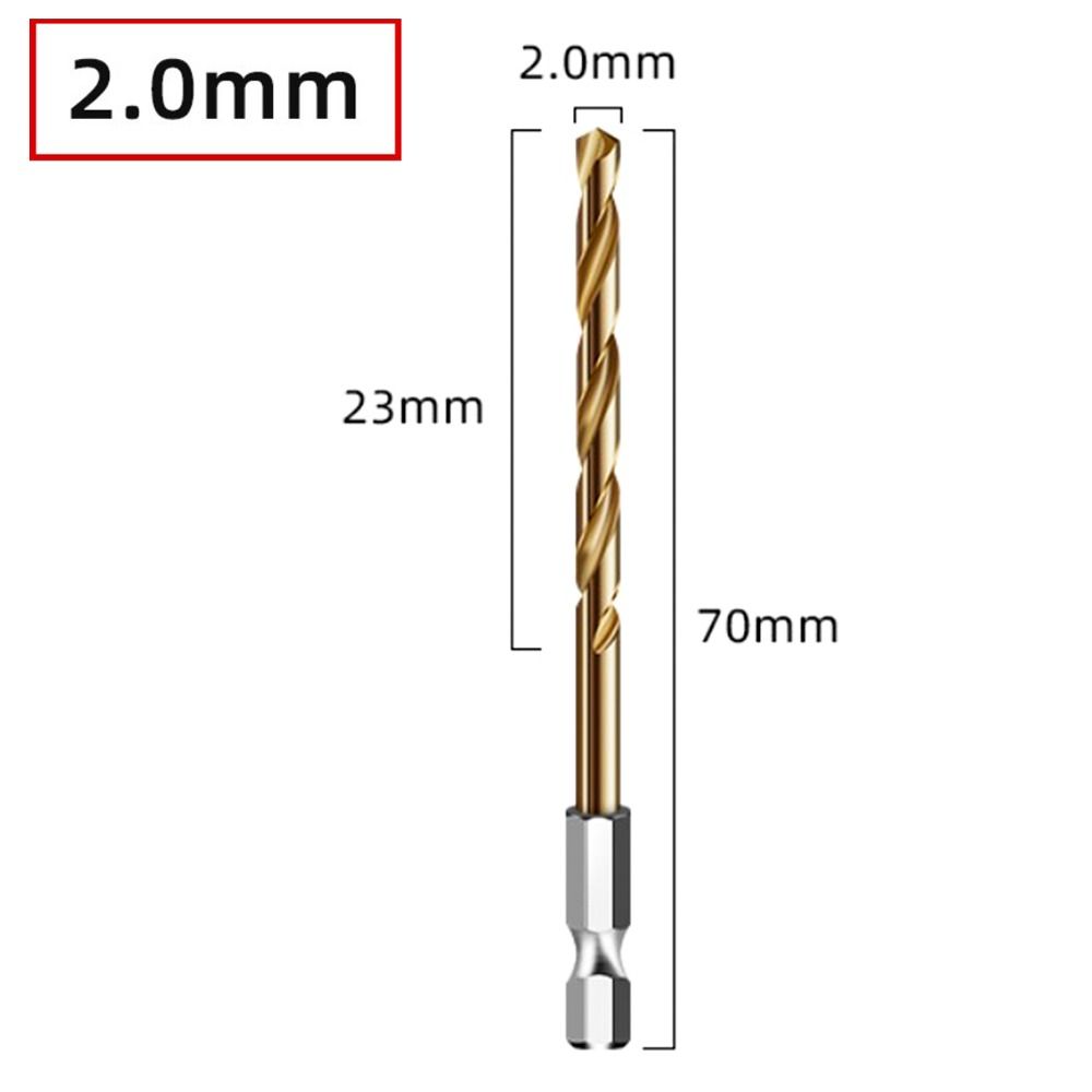 Электроинструмент Набор сверл с шестигранным хвостовиком 1/4 из стали с титановым покрытием Спиральное сверло Быстрорежущая сталь Шестигранный хвостовик