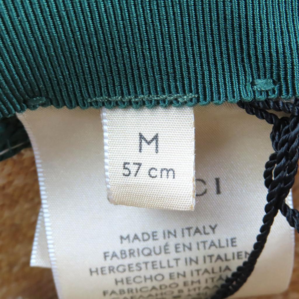 Безупречная шляпа GUCCI Шляпа из соломы с полоской Web натуральная солома Женская M 434760 Б/у