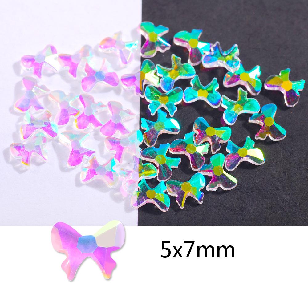 100Pcs Aurora Resin 3D Nail Rhinestones Crystal Gem Stone Nail Art Decoration