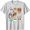 Fantasy Animal Party Magical Unicorn Mermaid Dragon Cartoon T Shirt Teen Girls Unisex Cotton Everyday Summer Short Sleeve Top