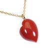 Blood Red Coral Heart Necklace Pendant Single Gold Filled Undyed