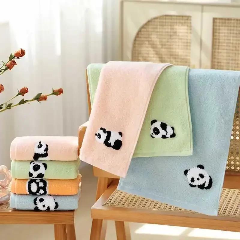 Cartoon Panda Baby Towel Cotton Face Hand Towel for Children Adult Soft Absorbent Kids Shower Washcloth Bath Towel 50x25cm