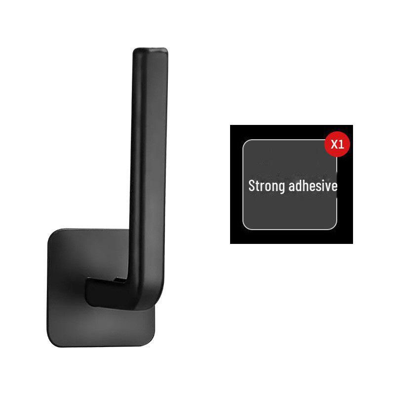 Многофункциональный крючок L-образной формы черного цвета без проколов для крышек кастрюль и занавесок для душа