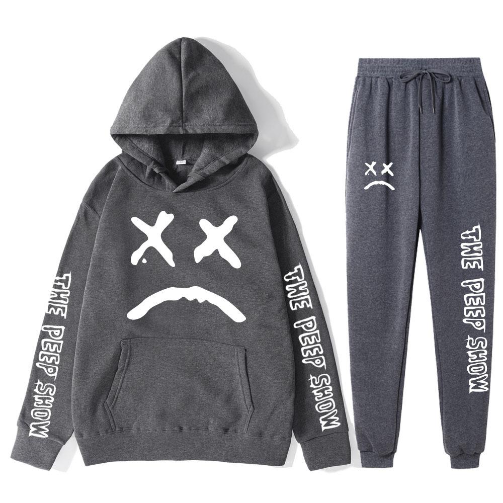 Men's Winter Fleece Hoodie Set Loose Fit Plus Size Couple Sweatshirt The Peep Show Jacket