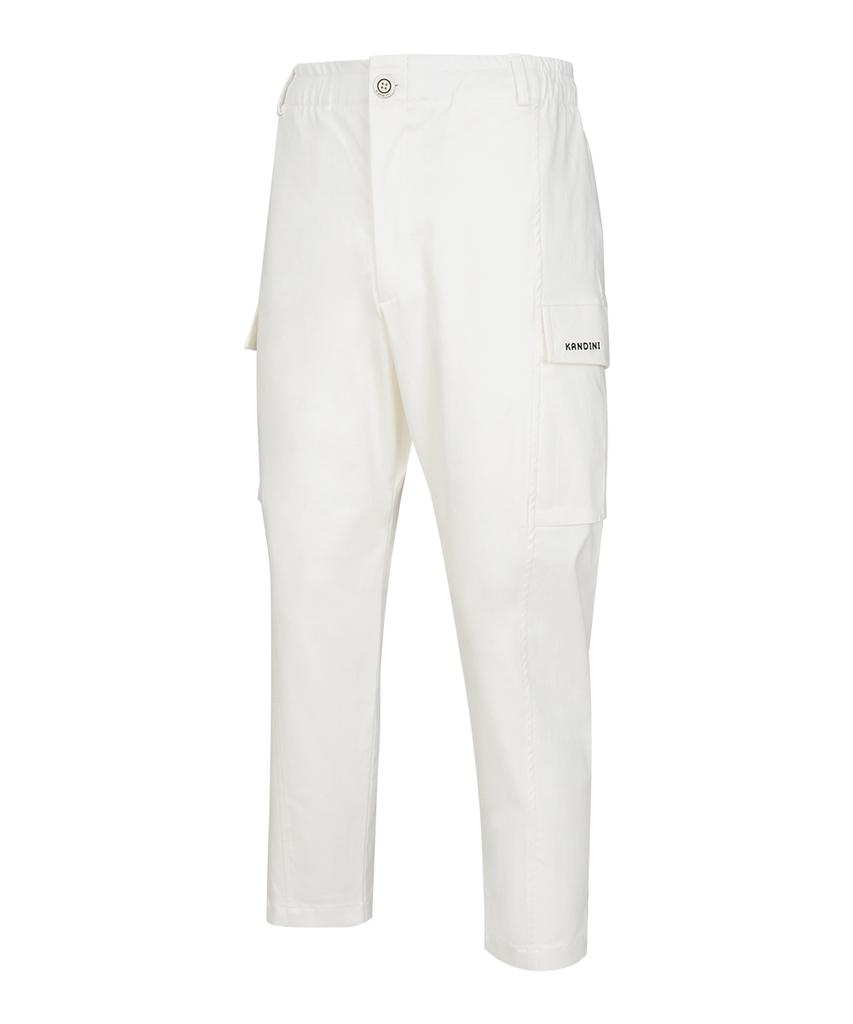 KANDINI Ivory Stretch Cargo Pants (Men)