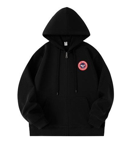25 Cross-border new American Chinese cotton fashion loose and versatile street trendy letter printing zipper hooded sweater