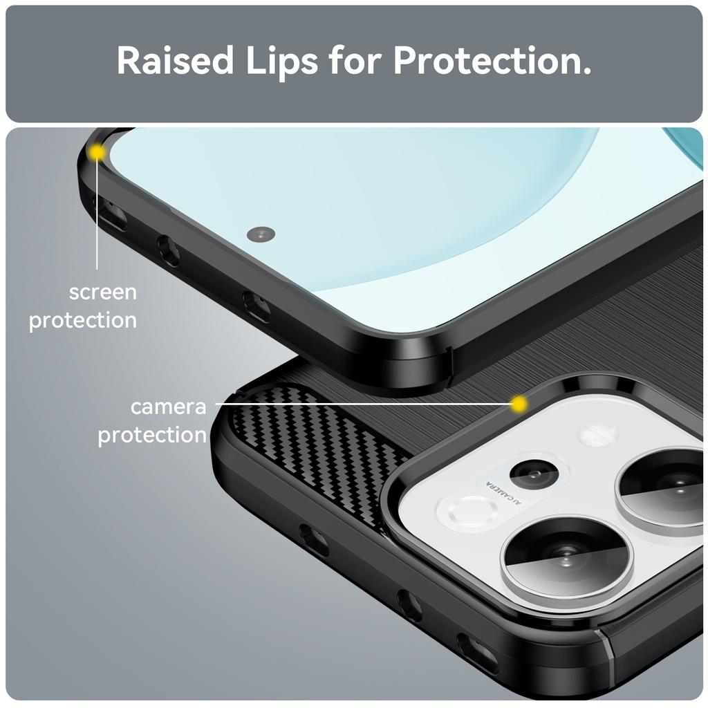 Для Oppo Reno14 5G (Глобальный) Чехол Защитный Чехол для Телефона Текстура Углеродного Волокна Матовый