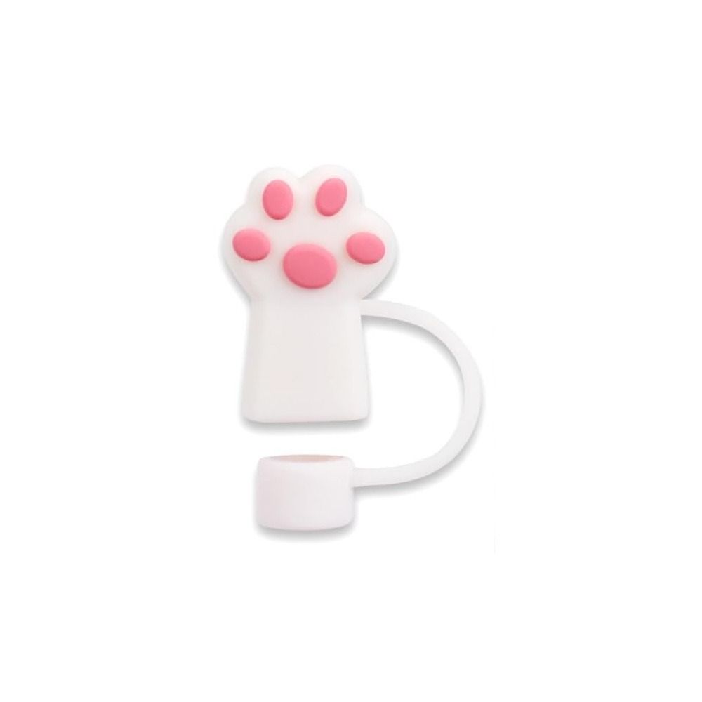 Dust-Proof Straw Topper Spill-Proof Straw Tip Cup Accessories Cat Paw Straw Cover  Party