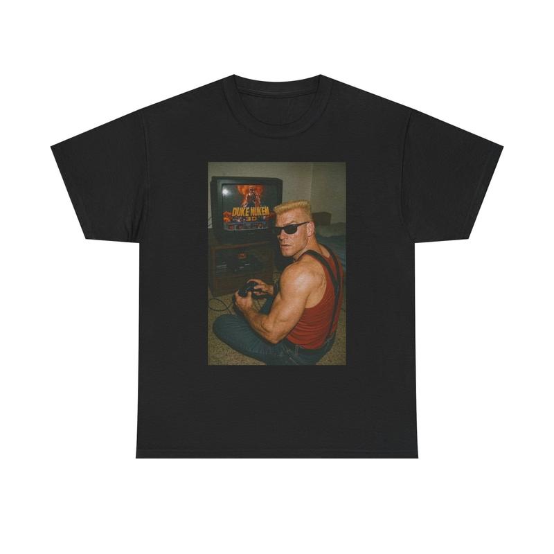 Duke Nukem Funny Graphic Unisex T-shirt Vintage Unisex Heavy Cotton Tee Graphic Tee