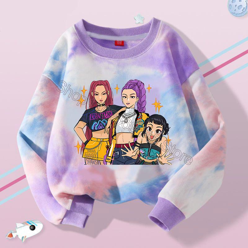 Новая детская толстовка с капюшоном K Pop Охотники на демонов Кавайный мультяшный принт Верхняя одежда для мальчиков Осень Длинные рукава Зимняя одежда для девочек