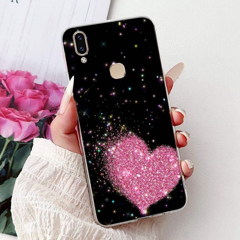 Чехол для Vivo V9 Youth 1727 1726 Милый Чехол с Рисунком Сердечка Мягкий Тонкий Чехол для Телефона Для Vivo Y85 Y89 V 9 Youth VivoV9 6GB Fundas