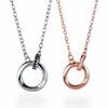 Mare Pair Necklace Couple Pair Men Women Pendant Ring Lover Present Gift Matching Commemorative Set of 2 with Gift Box X Ping (Silver Gold)