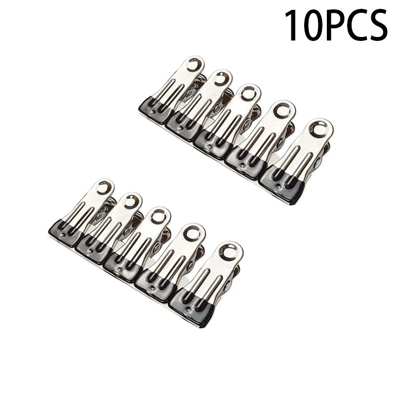 10Pcs Stainless Steel Clothes Peg Household Multipurpose Sealing Clips Windproof Non Slip No Trace Fixed Clamp Airing Clothespin
