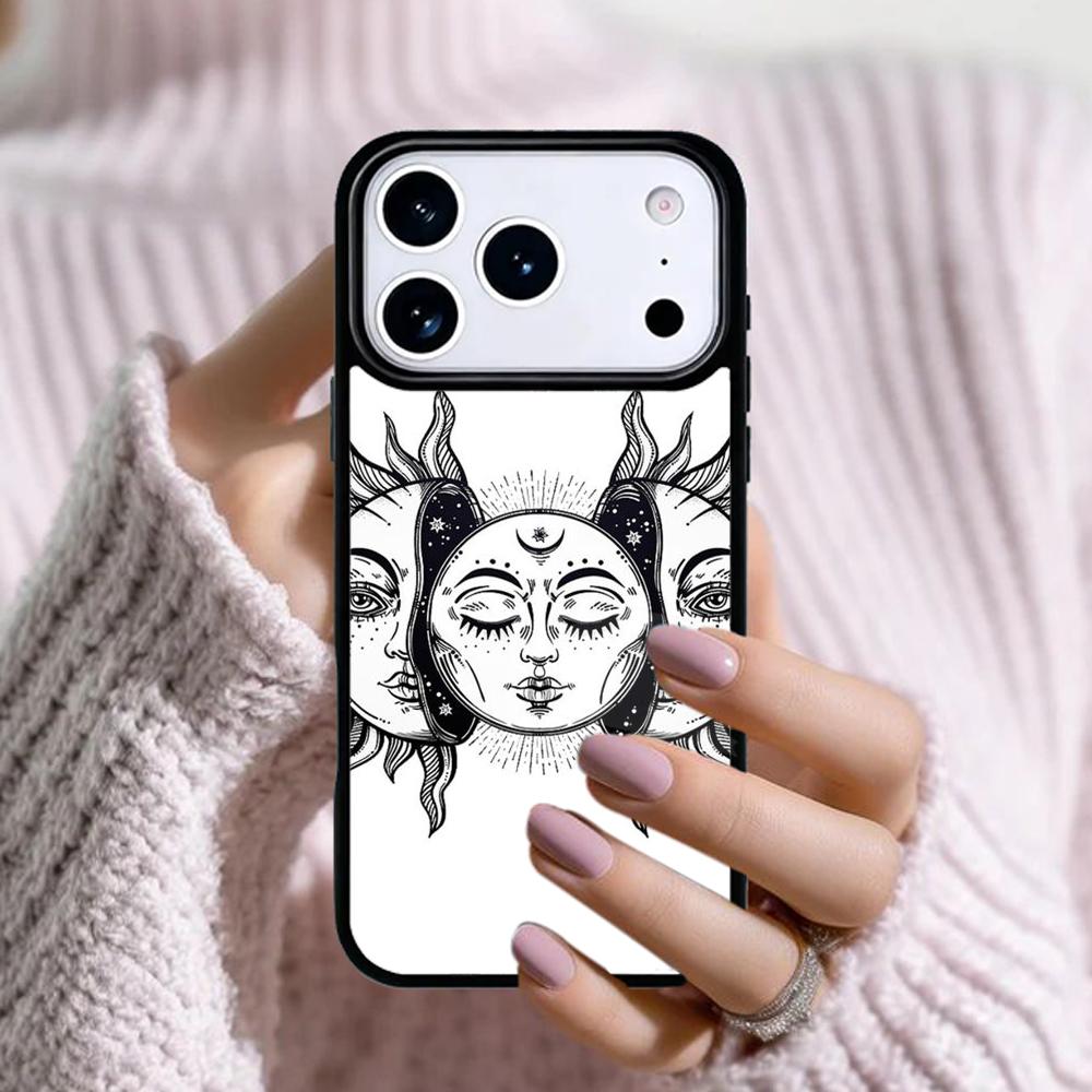 Funny Sun Moon Phone Case For Apple iPhone 17 Air 16E 15 14 Plus 13 12 11 Pro Max Mini Funda Cover