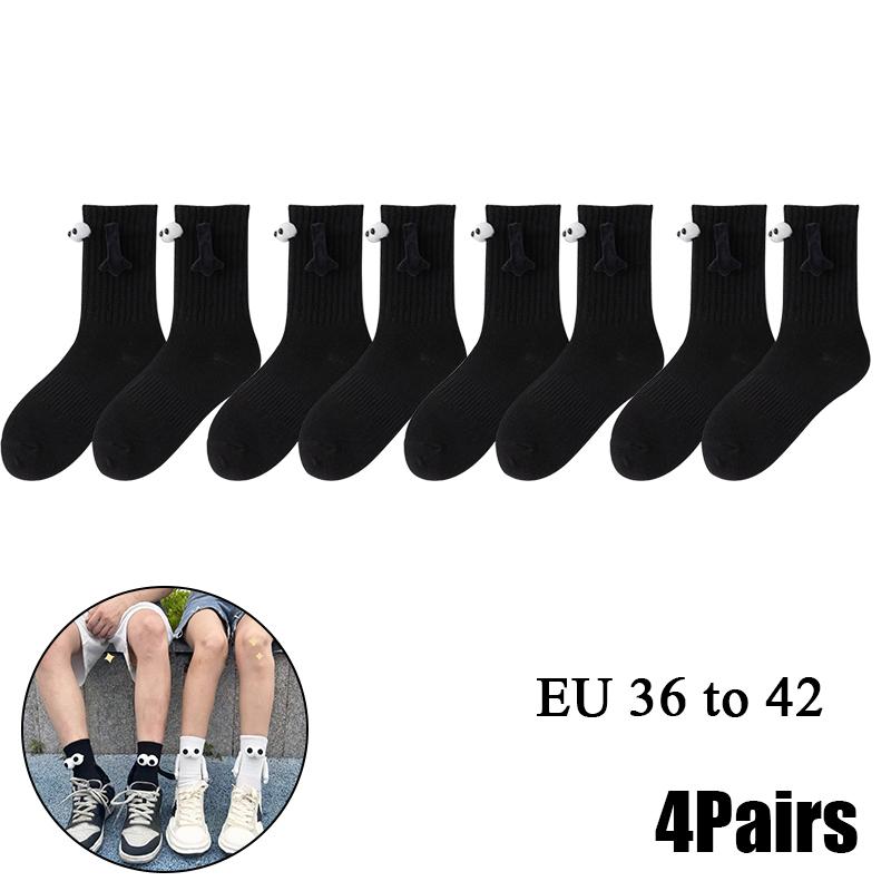 10Pairs Club Celebrity Ins Fashion Funny Creative Magnetic Attraction Hands Black White Cartoon Eyes Couples Sox Socks
