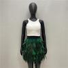 Festival Faux Feather Skirt Punk Gothic Style Hand-Stitched Design Stage Performance Punk Gothic Mini Short Skirt