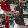 1Set Polyester Fiber Fashion Knitting Sexy Backless Solid Color Trousers Casual with The Pocket Women's Suspender Jumpsuit