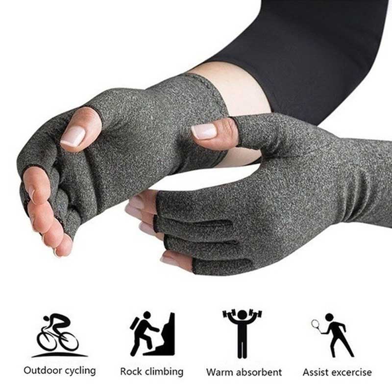 Unisex Therapy Gloves Compression Ease Muscle Tension Relieve Carpal Tunnel Aches Joint Pain Relief Half Finger Gloves