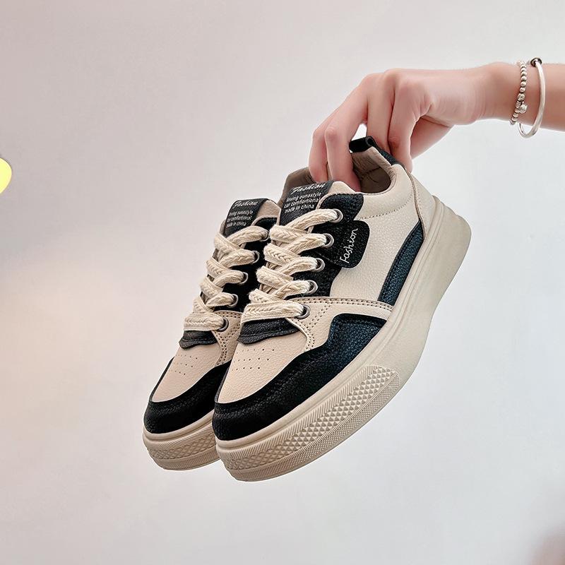 Весенние и осенние белые туфли корейской версии Ins для девушек-студенток, увеличивающие рост, спортивная обувь с толстой подошвой, повседневная обувь