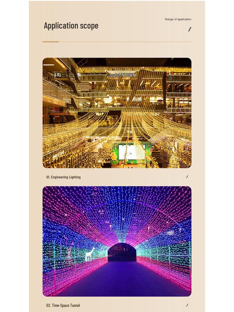 LED Outdoor Christmas Tree Decoration String Lights - Colorful Starry Sky Wedding Luminous Lights Strip