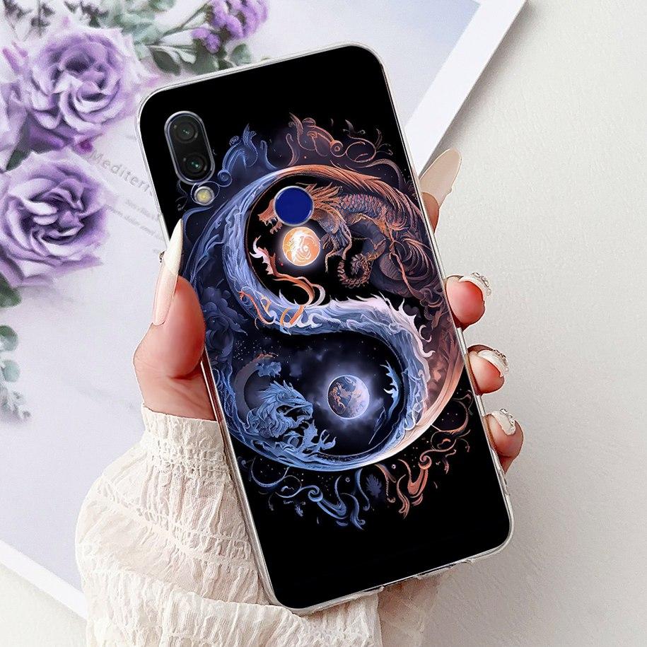 Для чехла Xiaomi Redmi 7 7A Чехол Роскошный Расписной Мягкий Прозрачный Силикон ТПУ Ударопрочный Чехол Для Xiaomi Redmi Note 7 Pro Note7 Coque