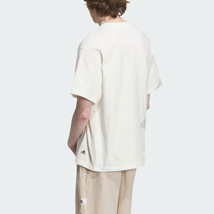 adidas Спортивная футболка с рисунком Lounge унисекс, топы Han-Jade-White IP4979