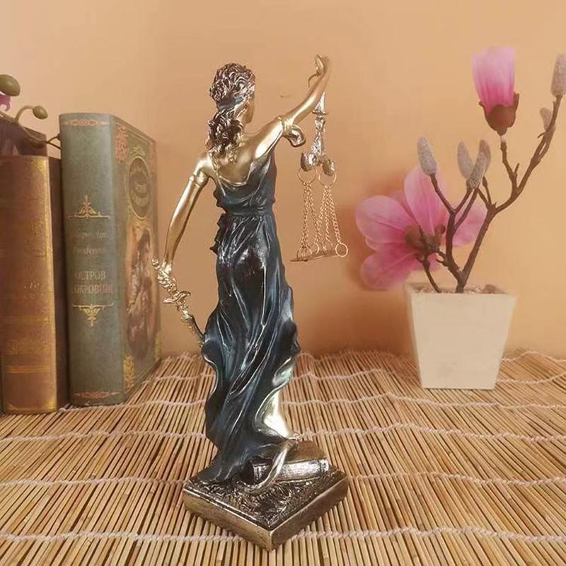 Европейская антикварная бронзовая греческая статуя богини правосудия, ангелы, скульптура из смолы, украшения для рабочего стола, подарок для дома