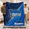 hertha bsc Personalized Flannel Blanket Custom Name Text Soft Throw Blanket Home Decor