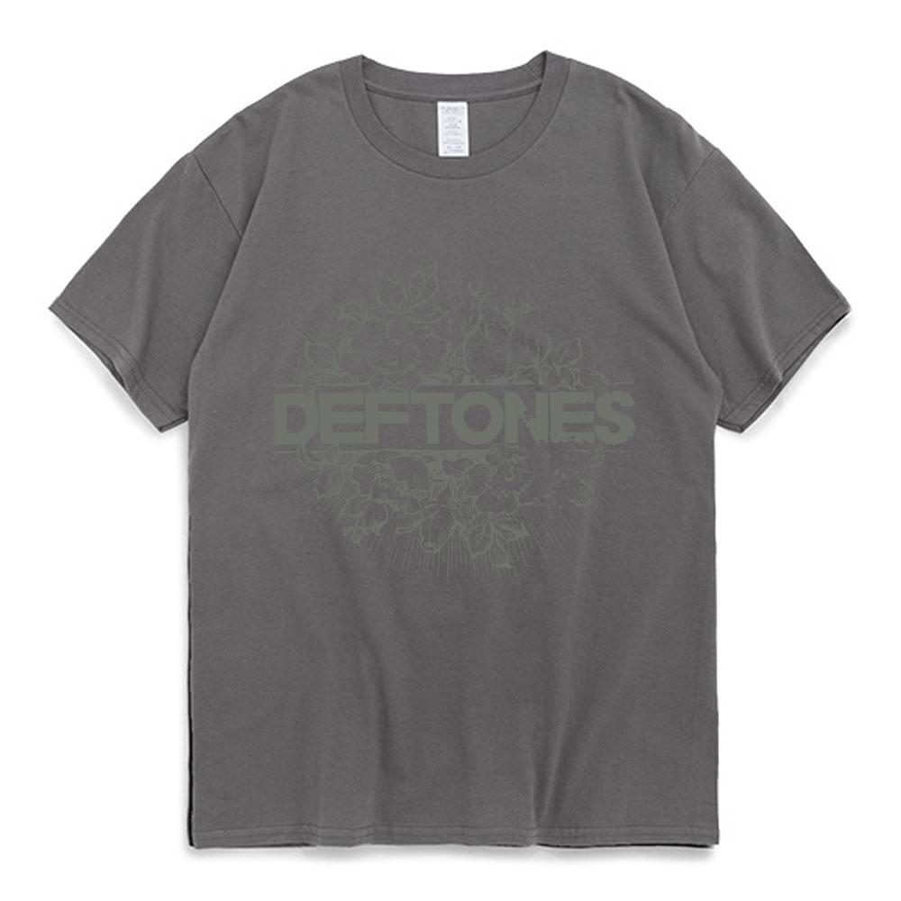 Punk Metal Rock Band Deftones Floral Burst Image T-shirt Men Street Vintage Casual Cotton T Shirt Gothic Harajuku Tee Shirt Male