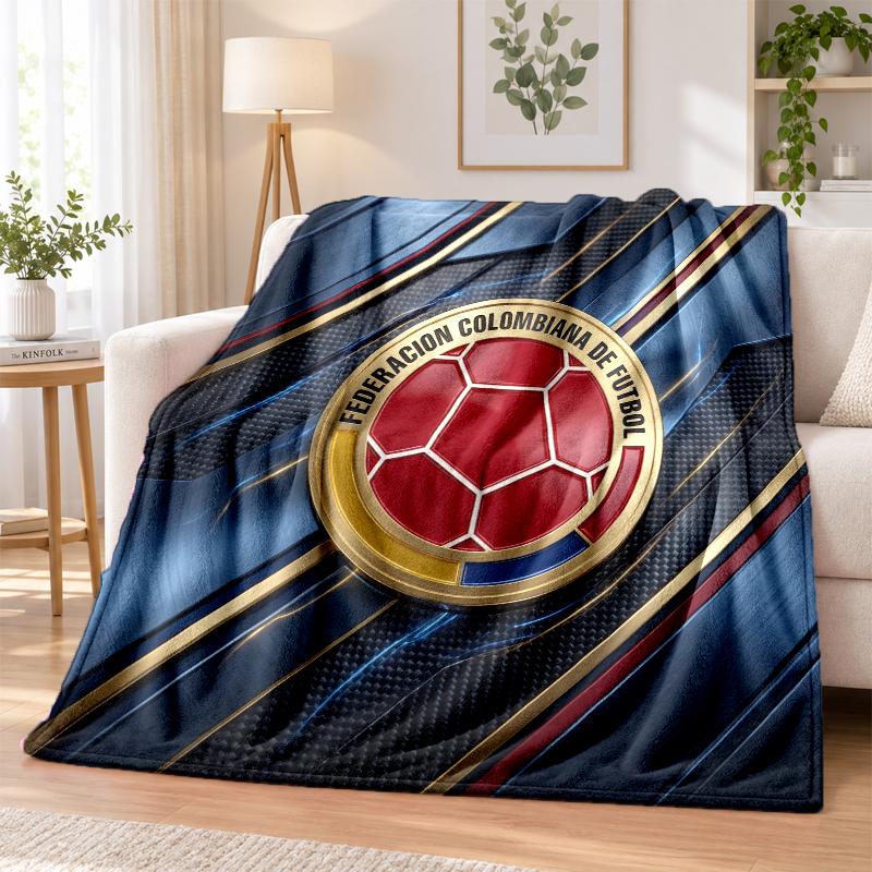 Colombia Football Printed Flannel Blanket Warm Comfort Bed Throw For Indoor Home Decoration