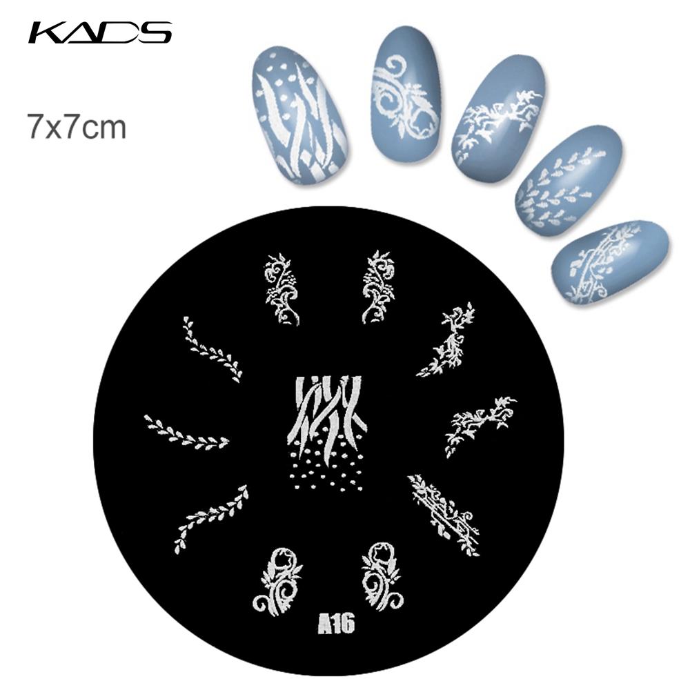 kads 1PC Round Stainless Steel Nail Art Nail Stamping Plates Manicure Stamp DIY for Nail Templates Classic Series Tools