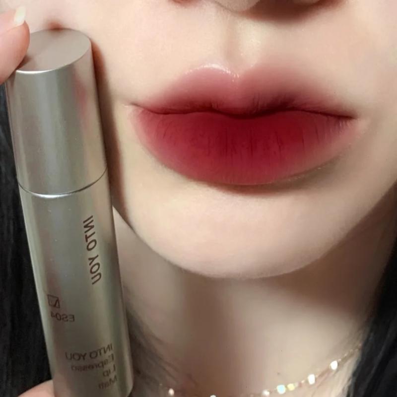 Gray flour Taro color lipstick! Cool Lip Mud Olive Leather Nude Low Saturated Plain Lip Glaze White Matte Lipstick