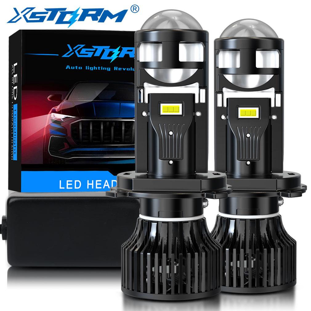 2Pcs 120W LHD H4 9003 LED Headlight Mini Bi-LED Projector Lens Bulbs Automobles Canbus 90000LM Hi/Lo Beam Spotlight Retrofit Lamp 6000K 12V 24V