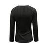 Women's Casual Fashion Button Knitted Pullover V-Neck Slim Fit Long Sleeve Top