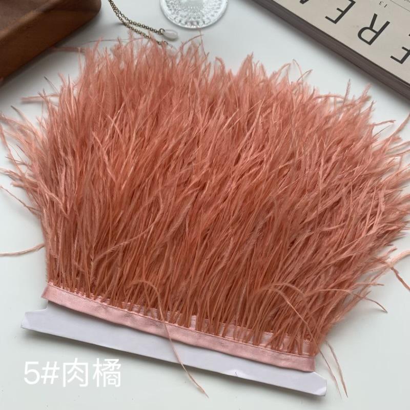 Ткань с отделкой из страусиных перьев 10-15 см Аксессуары для одежды DIY Украшение юбки Декольте платья Манжеты Перья