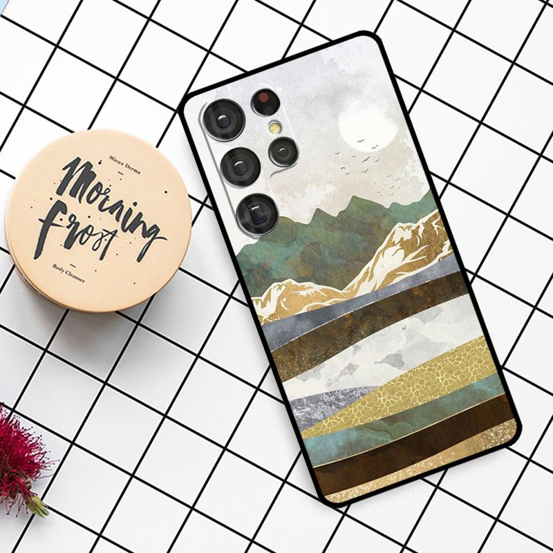 Золотой Пейзаж Чехол Для Samsung Galaxy S24 FE S21 S22 S23 S25 Ultra S9 S10 Plus S20 FE S25 FE Чехол для Телефона