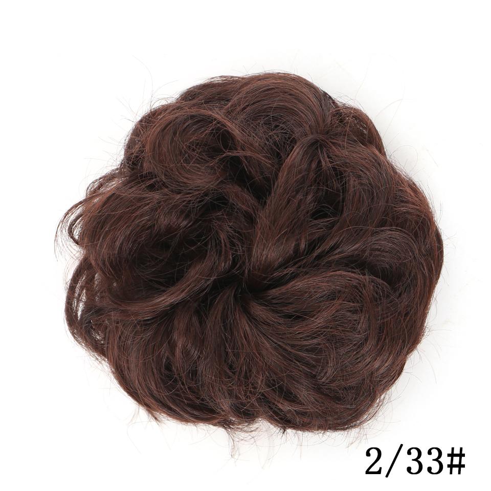 Messy Scrunchies Synthetic Hair Bun With Elastic Band Natural Fake Hair Tie Pieces Ponytail Colored Black Purple Pink Green Gray For Woman Chignon